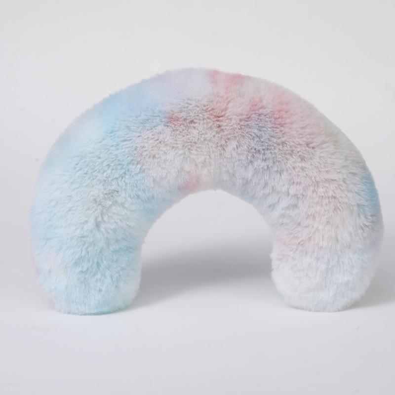 Pet Pillow Super Soft Tie-dye Plush Little Devil Shape Cat Pillow Pet Lying Mat Dog Pillow U-Shaped Pillow Pet Products