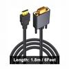 1 шт. 1,8 метра Кабель DisplayPort (папа) на VGA/DVI, Конвертер (папа), Позолоченный разъем, 1080P, Для компьютера, Настольного компьютера, Ноутбука, ПК, Монитора
