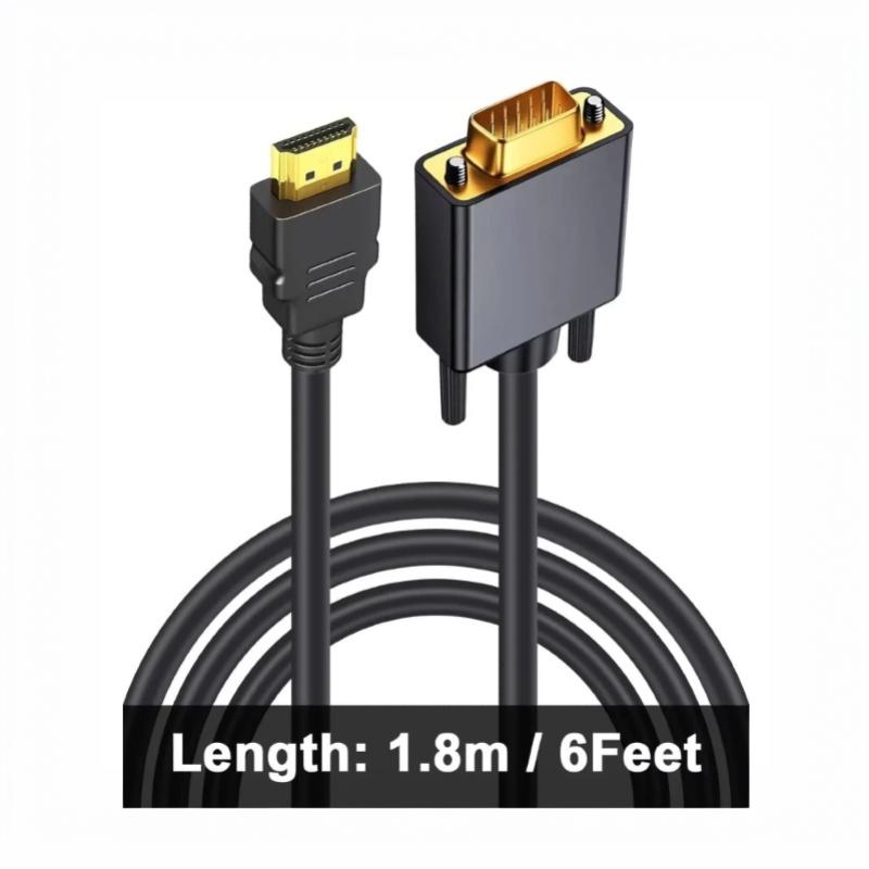 1 шт. 1,8 метра Кабель DisplayPort (папа) на VGA/DVI, Конвертер (папа), Позолоченный разъем, 1080P, Для компьютера, Настольного компьютера, Ноутбука, ПК, Монитора