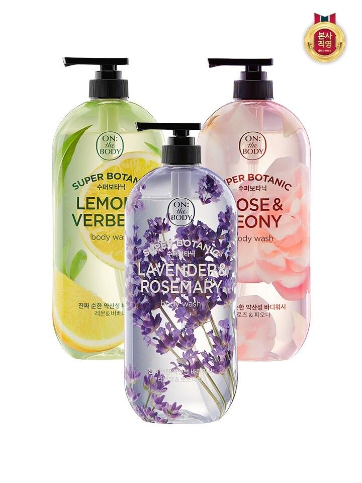 ON THE BODY Super Botanical Body Wash 900ML x 2 (Choose 1 of 3 flavors: Rose/Lemon/Sage)