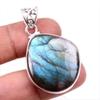 Натуральный камень лабрадорит 925 проба стерлинговое серебро подарок кулон 1,75" o5F89