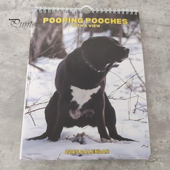 2025 Какающие Собаки Настенный Календарь Забавный Подарок Шутка Календарь Какашек Щенка Семейный Офис Ежедневный Планировщик Расписания Для Любителей Собак