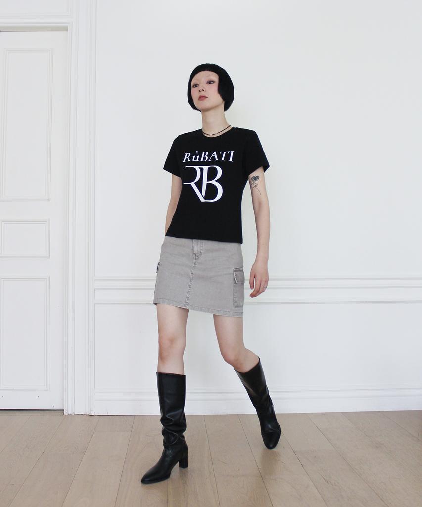 Футболка с логотипом RUBATI R.B (черный)