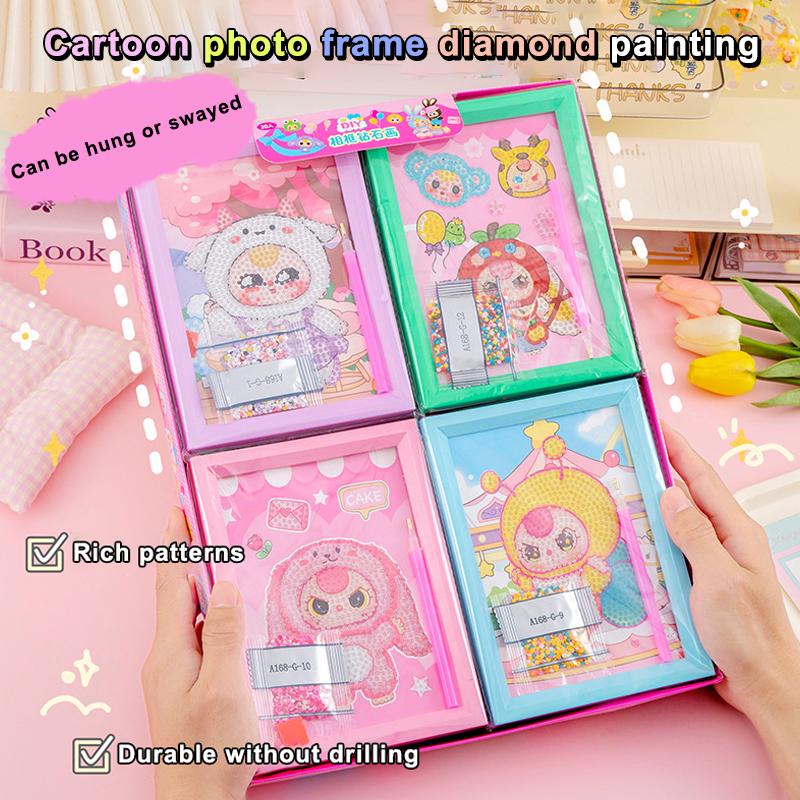 2 комплекта Labubu Baby Three Diamond Painting Cartoon Full Diamond Mosaic 5D Diy Cross Stitch Kits Diamond Art Home Decor With Frame