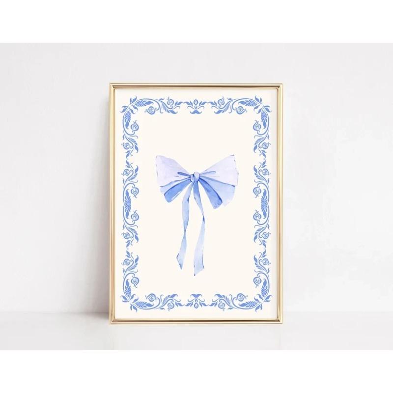 Modern Minimalist Coquette Bow Wall Art Poster Trendy Fashion Aesthetic Girl Poster Dorm Room Bedroom Living Room Home Decor
