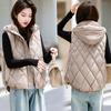 Autumn Winter Women's Down Vest Women Parka Short Jacket Coat Hooded Sleeveless Jacket Warm Female Waistcoat Tops