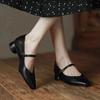 Женская обувь Туфли Мэри Джейн с острым носком и квадратным каблуком Scarpe Donna Con Tacco Туфли Лолита Туфли-лодочки Женская обувь Zapatos