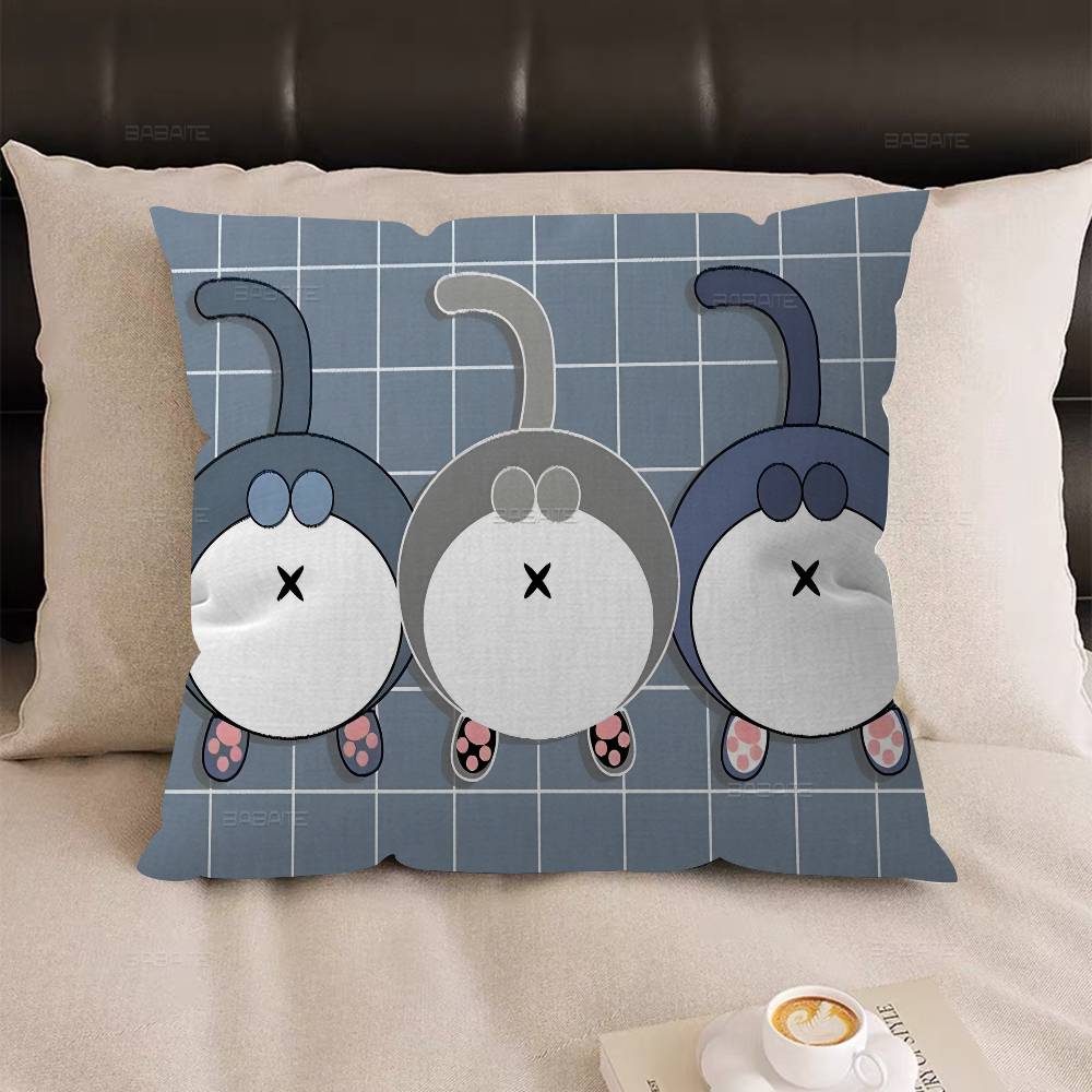Kawaii Anime Cat Cute Decorative Room Aesthetics Pillow Case Home Decor Bedroom Sofa Bed Couch Pillow Cover 45x45