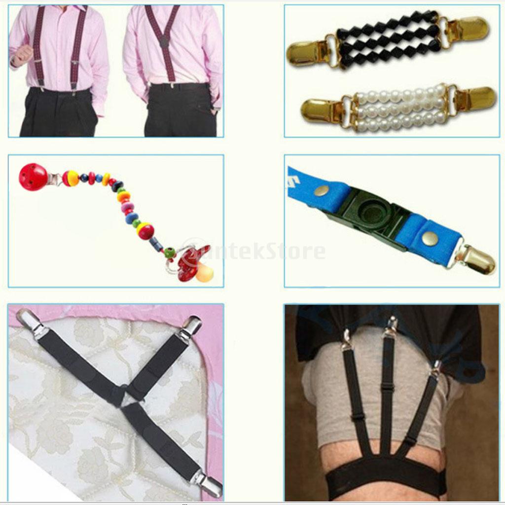 25 подвязок для ног, подтяжки для бедер, чулки, держатель для рубашки, зажимы для ремня, 15 мм, серебро