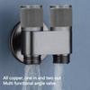 Stainless Steel Material Handheld Bidet Sprayer Double Outlet Bathroom Bidet Set  Bathroom Cleaning