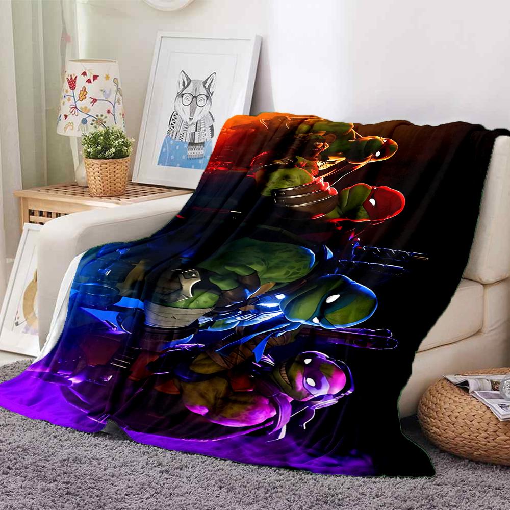 1Pc Mutant Ninja Turtles Flannel Blanket, Soft And Comfortable, Casual Warm, Camping Travel, Christmas, Halloween Xmas Gift S1167
