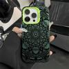 Цветочный чехол с узором Мандала Тотем для iPhone 16 11 12 13 14 15 Pro Max XR 8 Plus, устойчивый к царапинам, двухслойный, из твердого пластика IMD