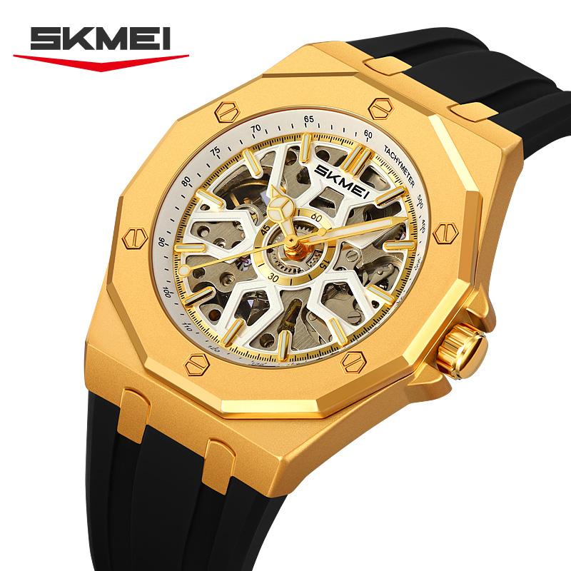SKMEI M036 Механизм Мужские Повседневные Часы из Сплава Механизм Водонепроницаемые Мужские Наручные Часы Отображение Дня Недели Мужской Часы Роскошные Механические