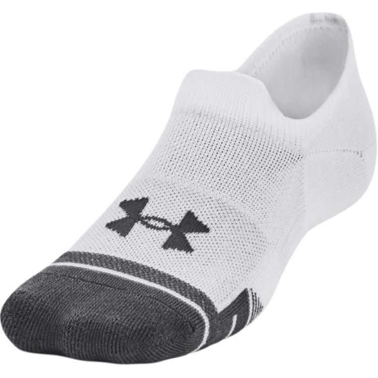 Under Armour Performance Tech No Show Socks Unisex 3 Pack White 1379502-100