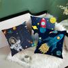 Cartoon Astronaut Rocket Spaceship Sofa Home Bedroom Decoration Pillowcase Kids Room  Space Theme Cushion Cover