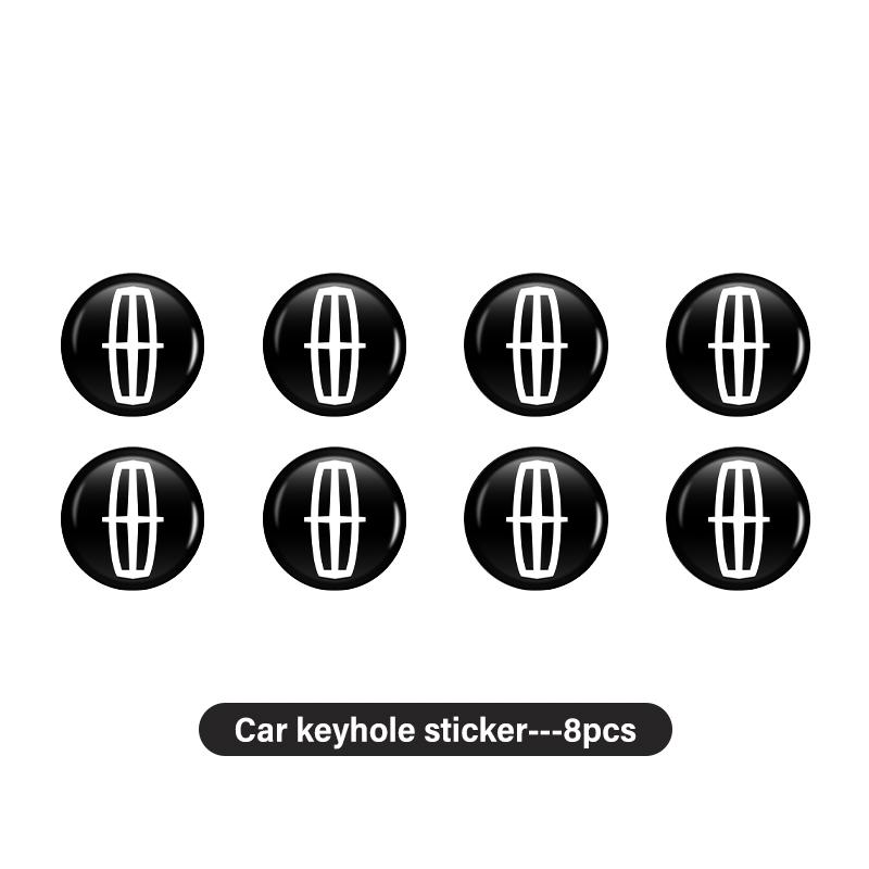 8pcs Car Door Lock Keyhole Sticker Decoration Anti-blocking Cover For Lincoln Aviator Navigator Continental Nautilus Corsair UU111