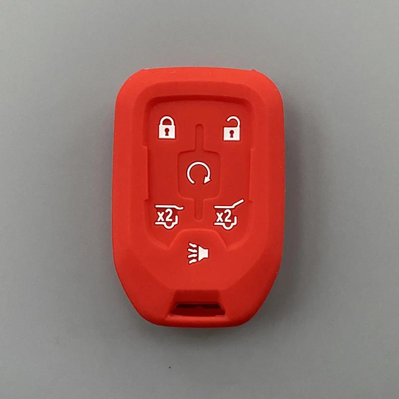 Силиконовый чехол для автомобильного ключа, брелок для Chevrolet Suburban Silverado GMC Terrain Yukon Tahoe Sierra Smart Auto Accessories Key Ring