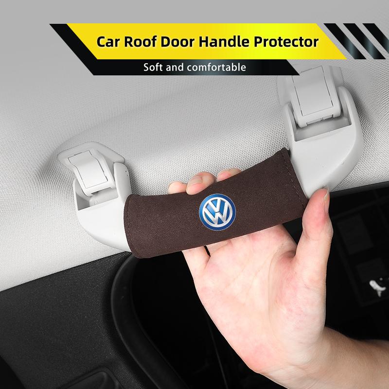 Suede Car Roof Door Pull Handle Protective Cover Soft and Comfortable For Volkswagen VW Scirocco Jetta Beetle Polo Tiguan Touran zo4
