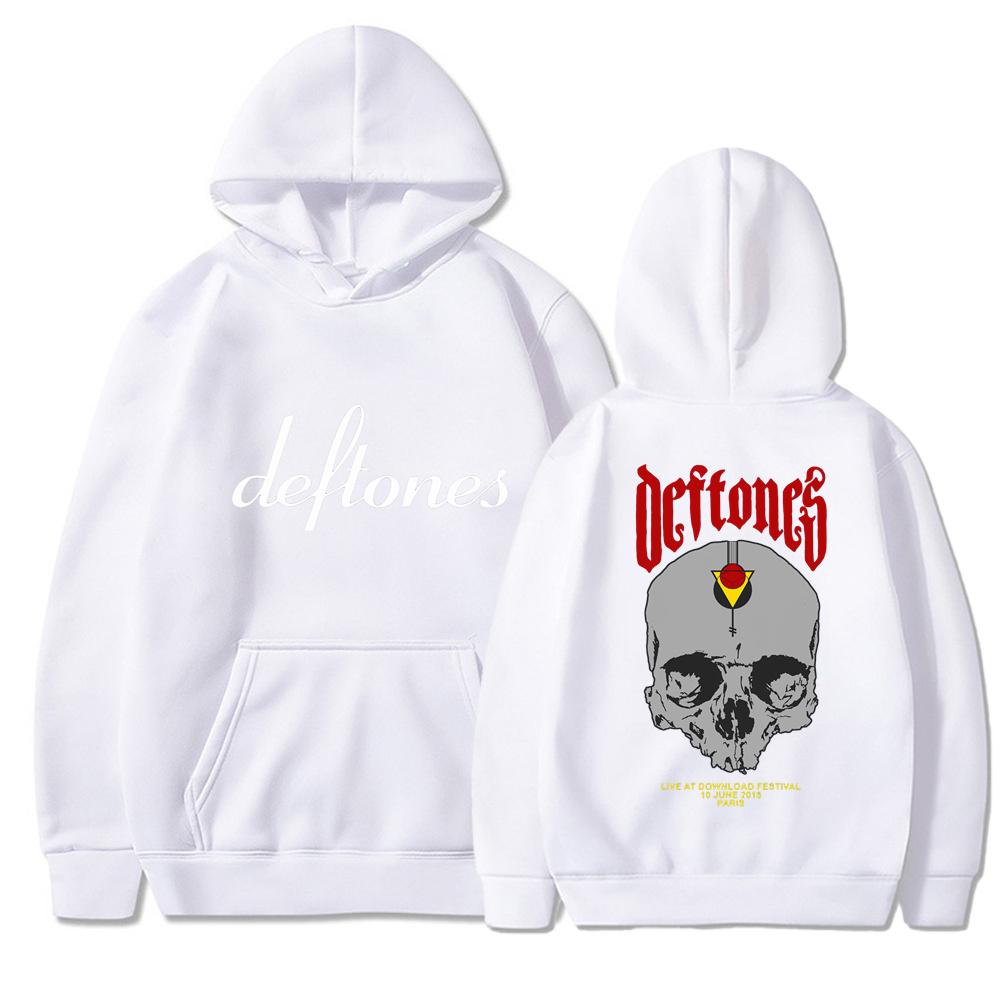 Deftones Download Festival 2016 Худи Черный Череп Рок-группа Свитшот Ну-метал Гранж Винтажный Унисекс Уличная одежда