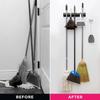 Wall Mounted Mop Holder Multi-Functional Broom Hanger Shelf Home Kitchen Storage Black Plastic Mop Holder