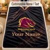 Flannel BlanketBrisbane Broncos Custom Name Text Personalized Soft Warm Throw Blanket Home Decor Gift