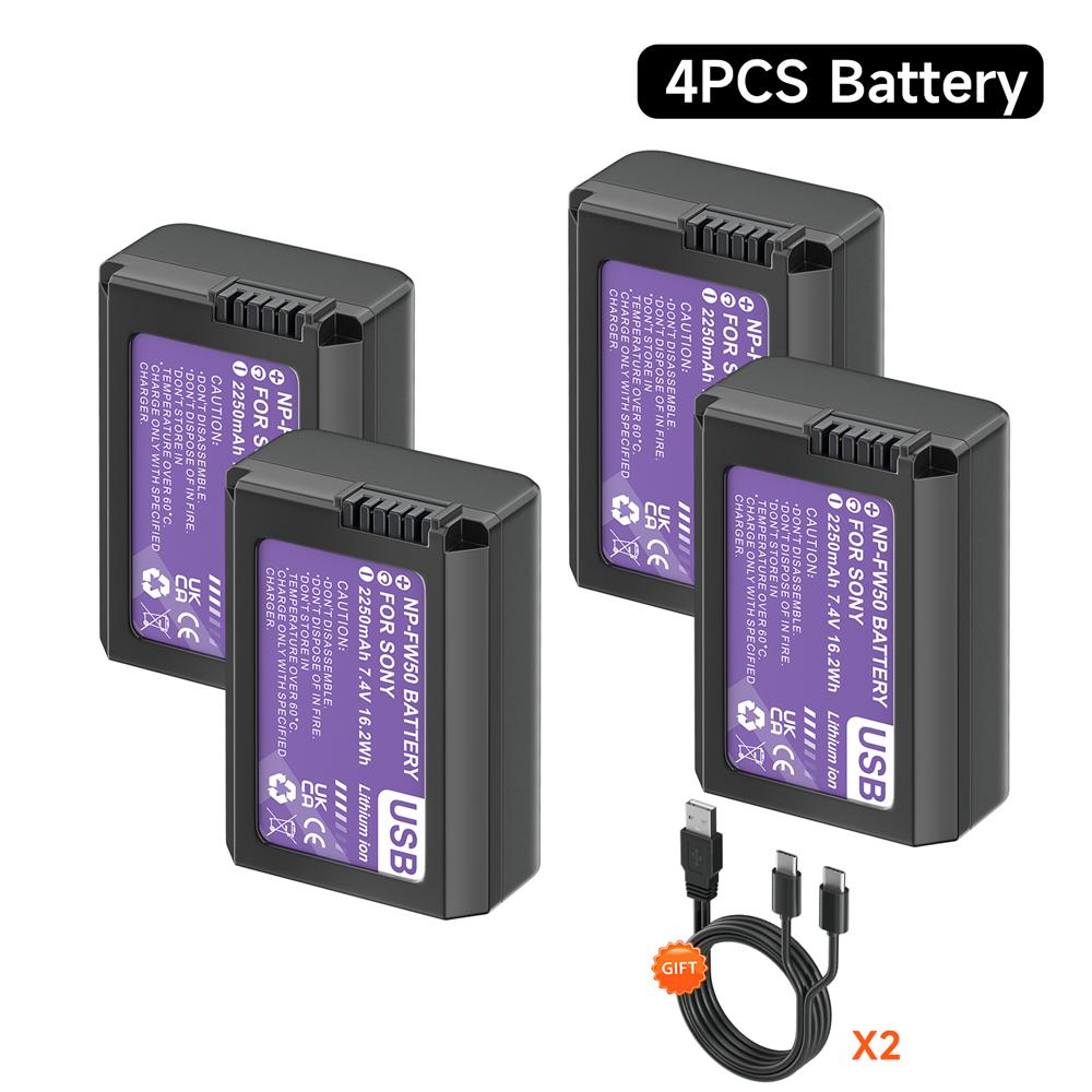 PALO 7,4 В 2250 мАч USB NP-FW50 NP FW50 NPFW50 Аккумулятор для Sony Alpha a 6500a 6300 a6000 a5000 a3000 NEX-3 a7R a7S NEX-7