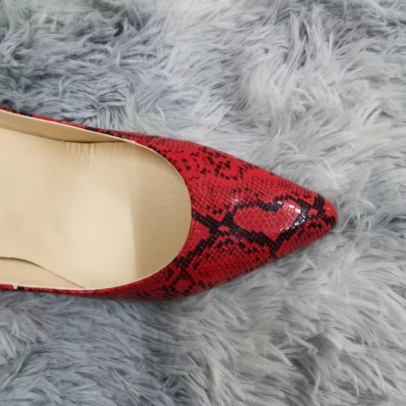 Classic Sexy Pointed Toe High Heels Women Pumps Shoes Faux Snake Print Wedding Party Pattern Shoes