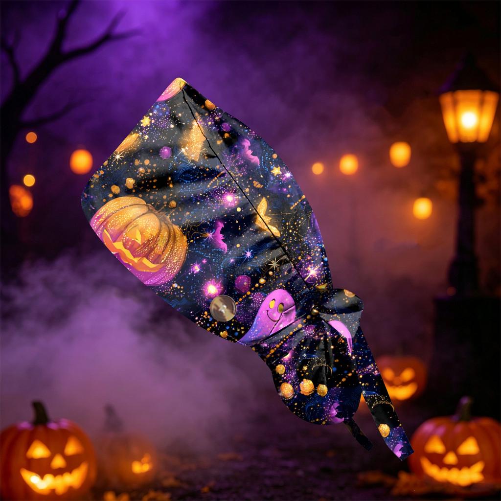 Женский Halloween-ный Принт Повязка на Хвост для Работы Душа Обертка для Волос