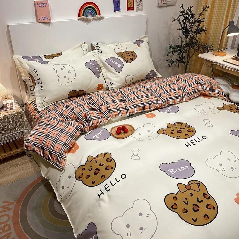 Мягкий пододеяльник, простыня, наволочка, комплект постельного белья с рисунком Love Hear