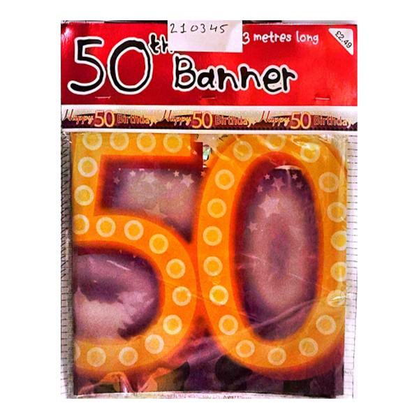 Dotted 50th Birthday Banner