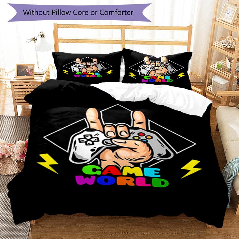3pcs Game Controller Bedding Set Duvet Cover Closure Includes 1 Duvet Cover & 2 Pillowcases, Soft and Comfortable for All Seasons.