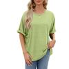 Summer New Women's T-shirt Solid Color Round Neck Loose Short-sleeved T-shirt Tops