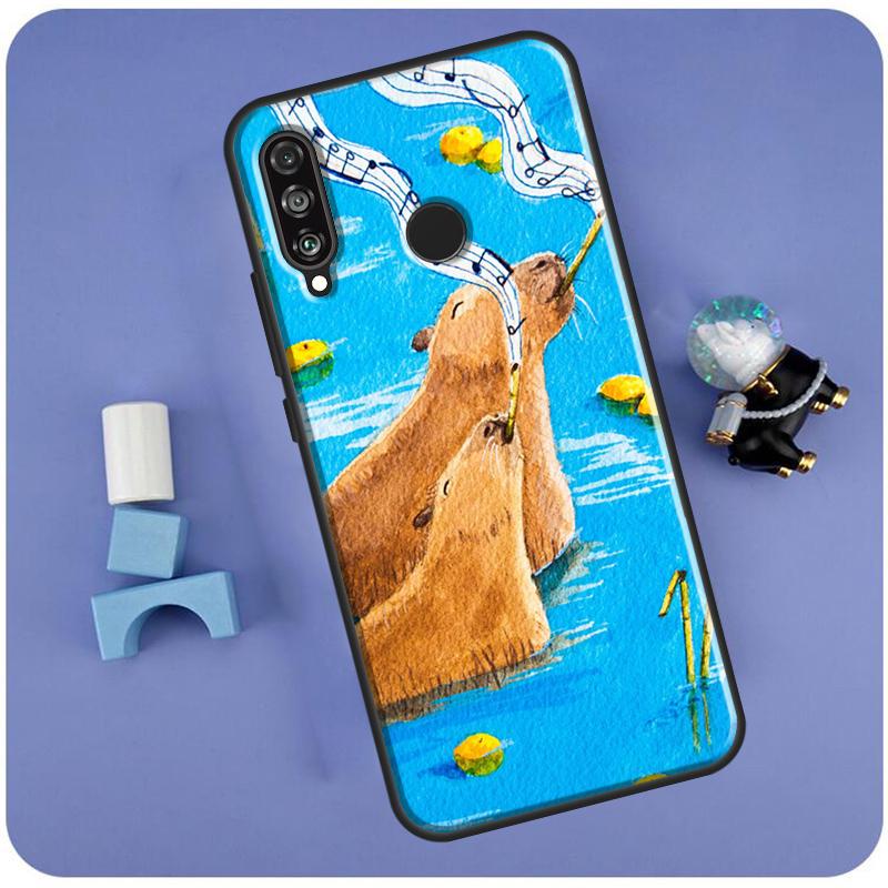 Capybara Spa For Huawei Nova Y70 Y91 Y90 Y60 Y61 Y72 Y73 3i 7i 8i 11i 12i 9 10 SE P20 P30 P40 Lite Case