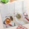 Glass Kitchen Chopping Board with Vegetables and Spices Graphics 60x52 cm