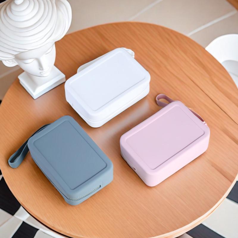 Квадратный силиконовый чехол для хранения косметических средств для губной помады, дорожный держатель для кистей для макияжа, портативный органайзер для мелочей