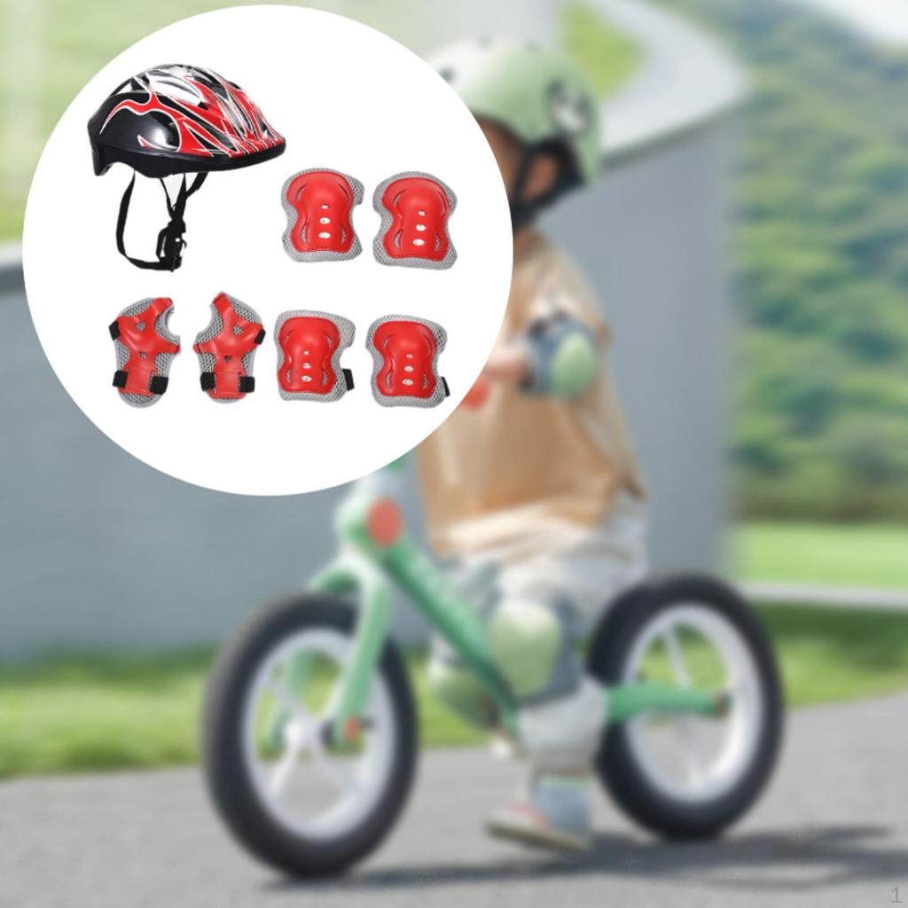 Детский велосипедный шлем для катания на роликах, скейтборде с наколенниками для езды