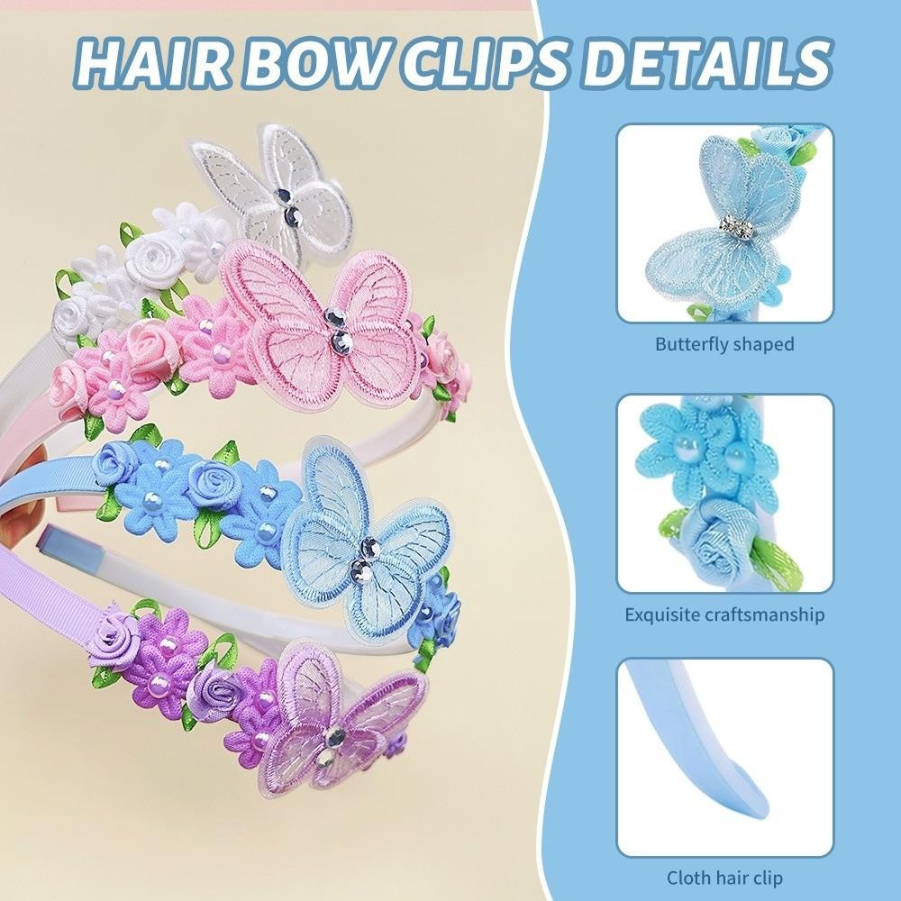 Lace Children Girls Headband Flower Butterfly Kids Hair Head Hoop Bands Headdress Accessories
