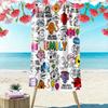 Mr. Men Little Miss Custom Name Print Beach Towel, Large Soft Quick Dry Towel for Beach Camping Swimming