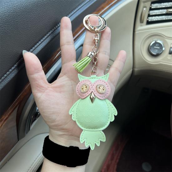 Брелок для ключей в виде совы, компактный, легкий, из искусственной кожи, подвеска для ключей, сумок, рюкзаков, аксессуаров
