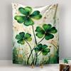 Four Leaf Clover Art with Gold Accents Patterned tapestry for bedroom and living room home decor