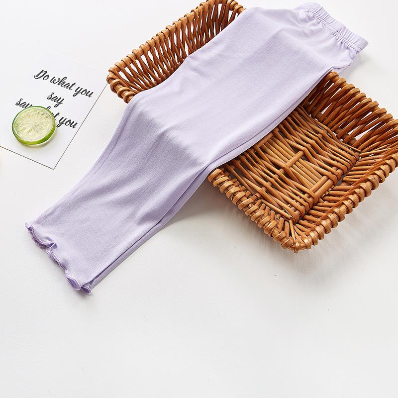 Летнее детское нижнее белье, базовый цвет, модал, детские укороченные брюки с черной грибковой кромкой, детские леггинсы