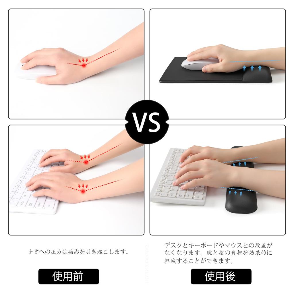 UnivoColors Wrist Rest Mouse Pad Wrist Premium PU Ergonomic Reduces Supports Memory Foam Body Pressure Dispersion Wrist Pain No Irritation On the