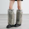 Retro Modern Brown Fur Shoe Covers Imitation Fur Boots Socks Millennial Style Hot Girl Leg Covers Autumn and Winter