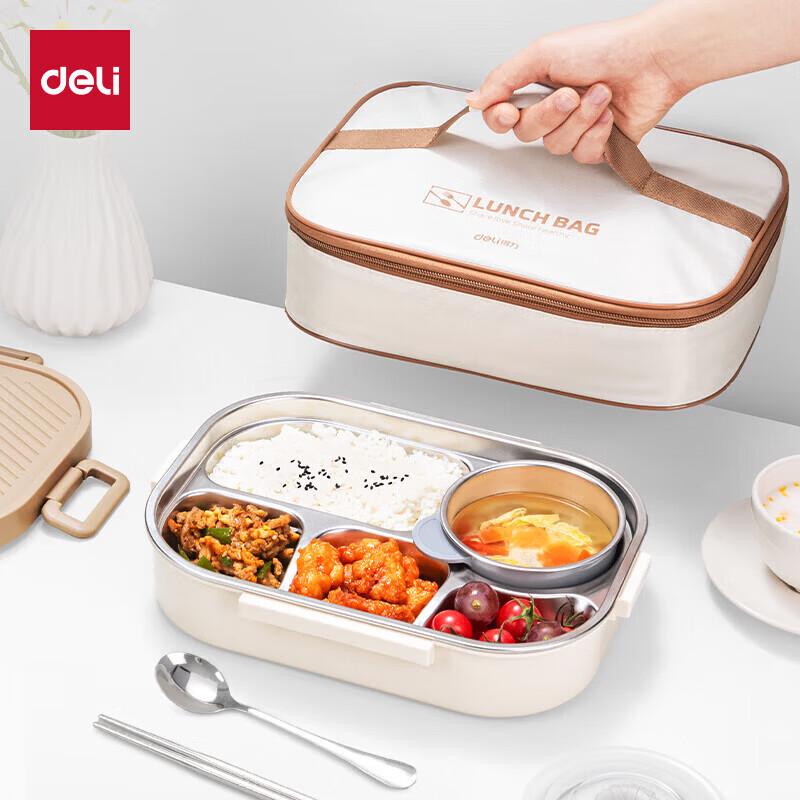 Deli 316L Stainless Steel 5-Compartment Portable Lunch Box