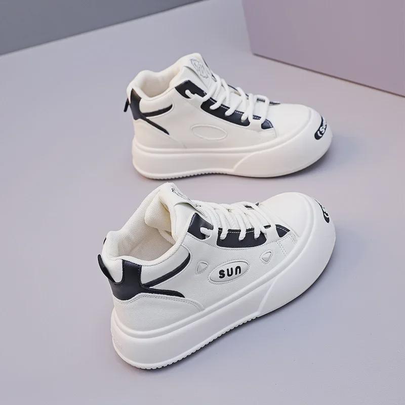 Женские высокие кроссовки на осень 2025 года: Трендовый универсальный белый спортивный повседневный