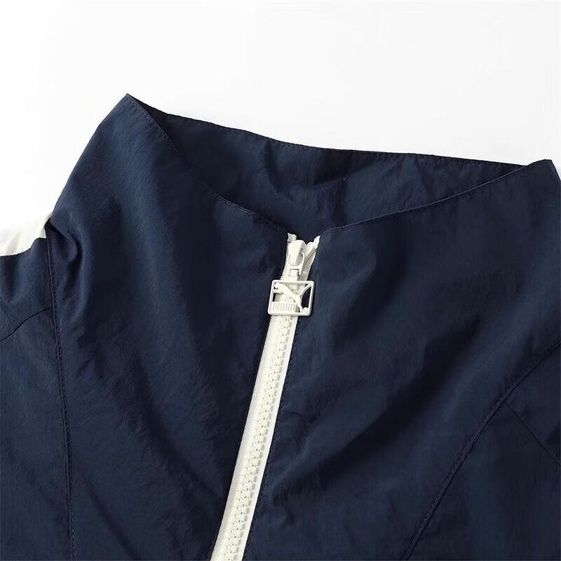 Puma T7 Logo Stand воротник молния длинный рукав водонепроницаемая куртка мужские куртки темно-синие 628092-14