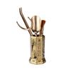 Copper Tea Ceremony Six Tools Set With Caddy Teaspoon Pick Tongs Brush Kung Fu Making