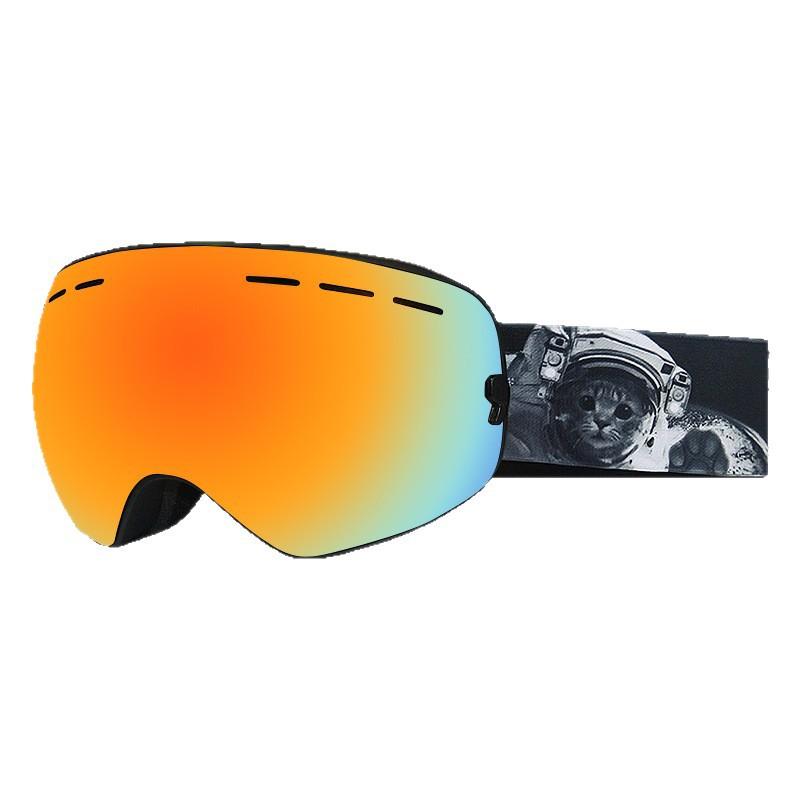 Ski goggles for men and women, anti-fog ski goggles, prescription glasses compatible, double-layer large spherical goggles, ski and mountaineering