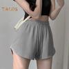 Женские летние спортивные шорты с эластичным шнурком и высокой талией, свободные однотонные мягкие быстросохнущие дышащие женские мини-шорты для бега с резинкой