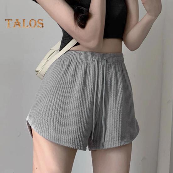 Женские летние спортивные шорты с эластичным шнурком и высокой талией, свободные однотонные мягкие быстросохнущие дышащие женские мини-шорты для бега с резинкой